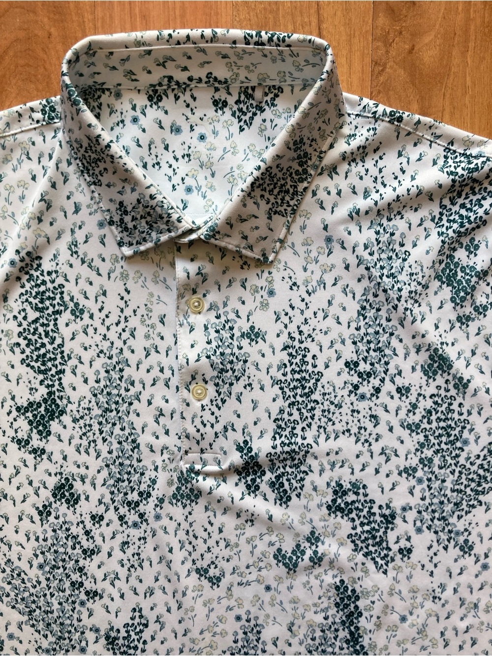 Puma Cloudspun Garden White Glow Mens XL Floral Stretch Performance Polo Shirt